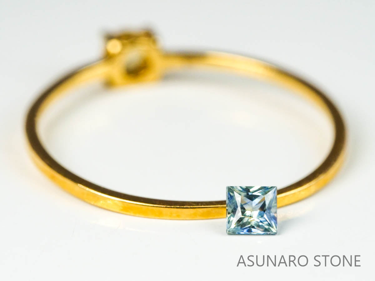 バイカラーサファイア 　プリンセスカット　 スリランカ産　0.14ct【221017-1173】