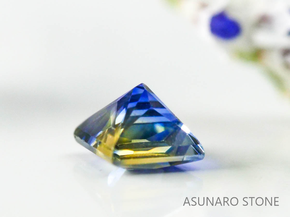 バイカラーサファイア 　プリンセスカット　 スリランカ産　0.16ct【221017-1174】