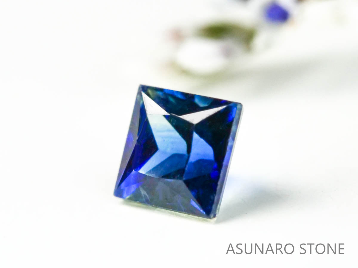 バイカラーサファイア プリンセスカット スリランカ産 0.24ct【221017