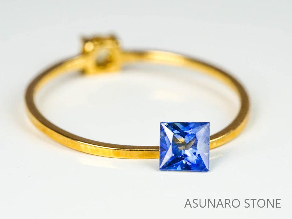 バイカラーサファイア 　プリンセスカット　 スリランカ産　0.38ct【221017-1176】