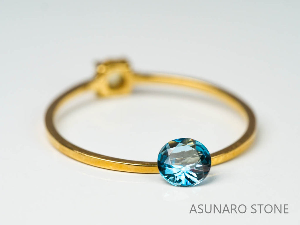 サンタマリアアクアマリン ラウンドカット ブラジル・タトゥー鉱山産　0.24ct【221021-1193】