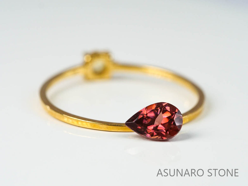 ピンクジルコン　ペアシェイプ　0.60ct　カンボジア産　【220615-1200】