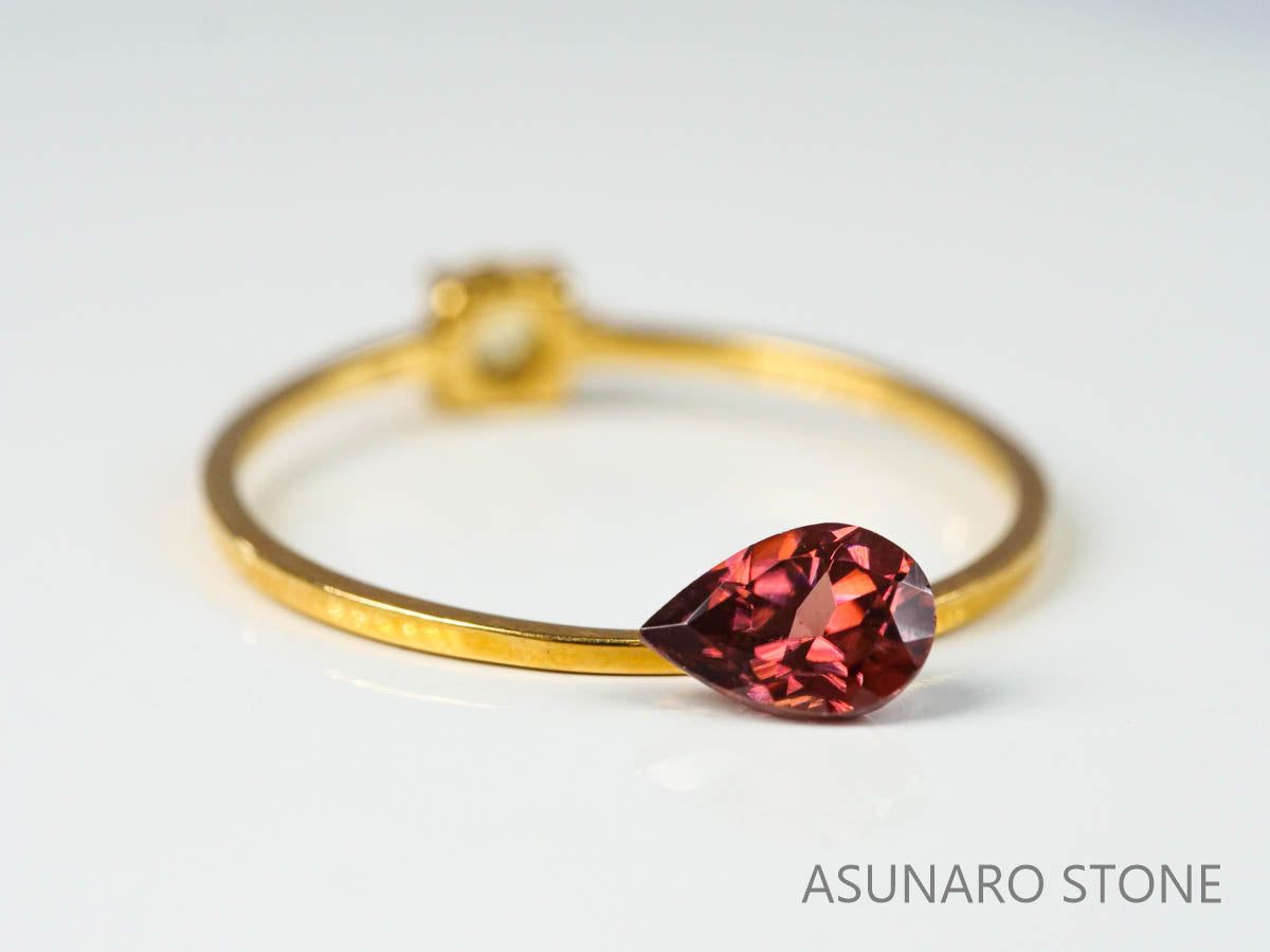 ピンクジルコン　ペアシェイプ　0.60ct　カンボジア産　【220615-1200】