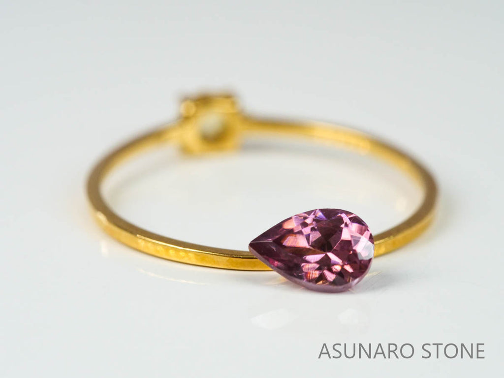 ピンクジルコン　ペアシェイプ　0.71ct　カンボジア産　【220615-1201】