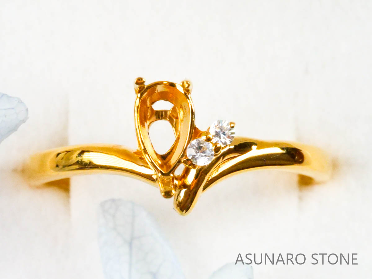 【お仕立て用】空枠番号：2061C  リング枠　V字枠【オーダージュエリー用】