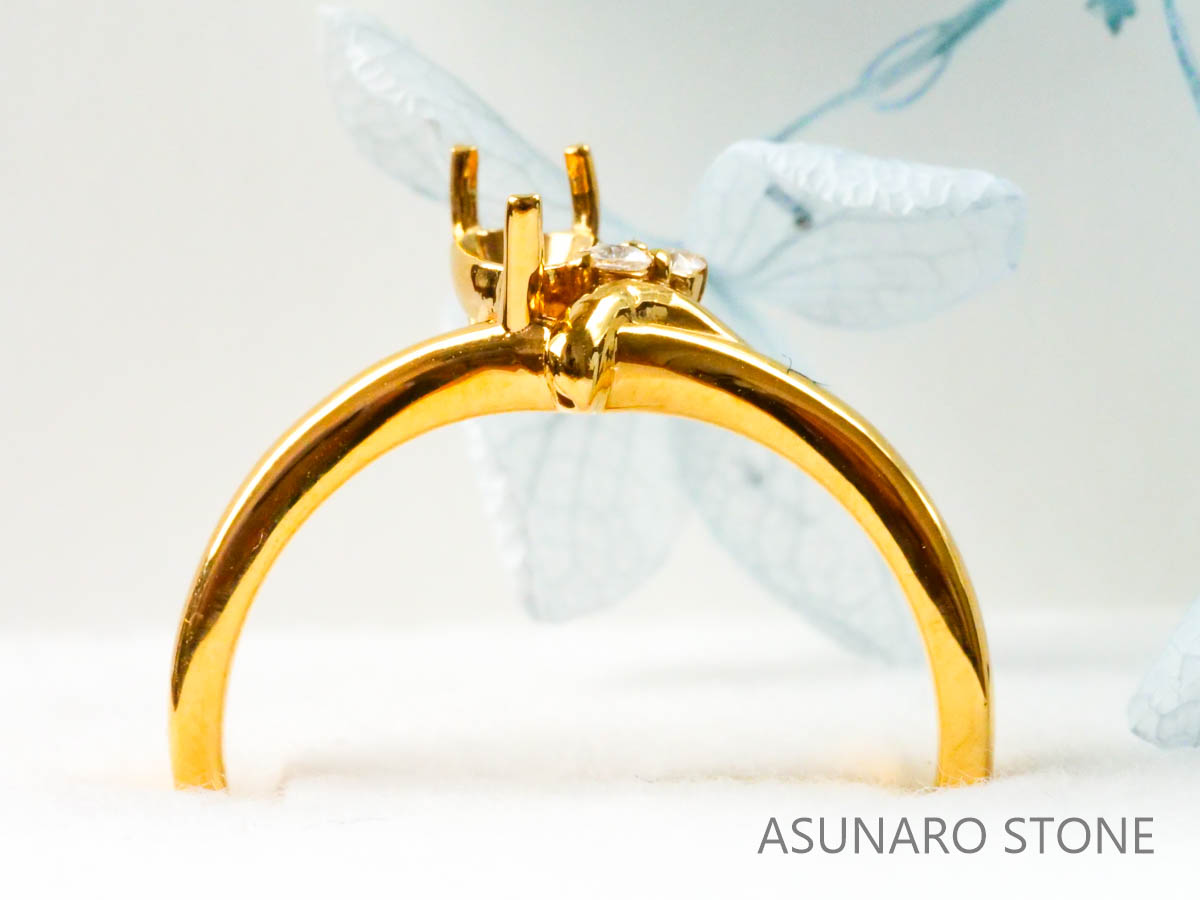 【お仕立て用】空枠番号：2061C  リング枠　V字枠【オーダージュエリー用】