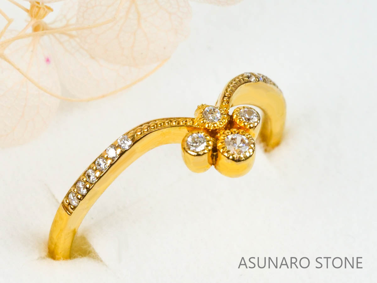 【お仕立て用】空枠番号：4107C リング枠　V字枠【オーダージュエリー用】