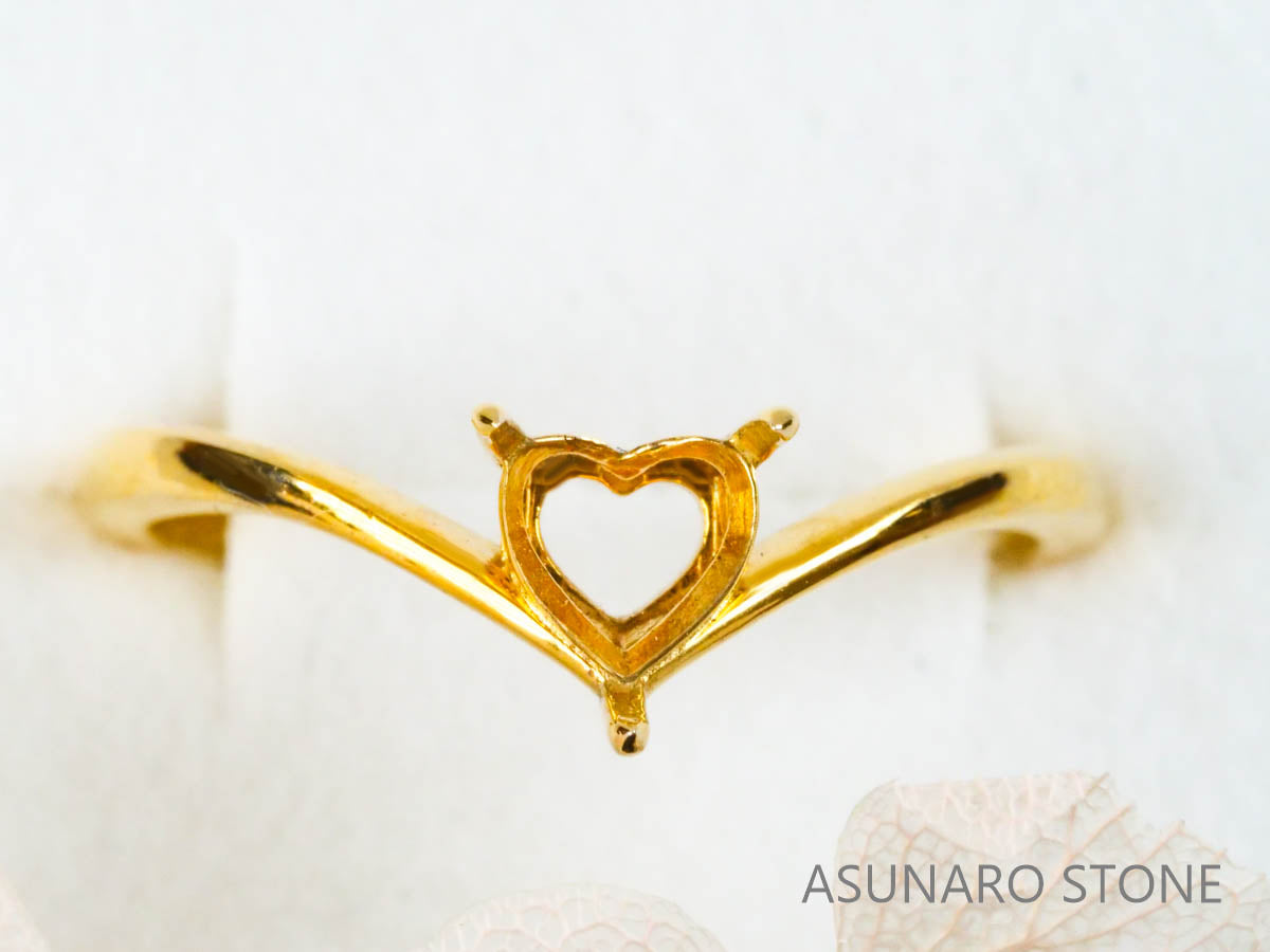 【お仕立て用】空枠番号：2247C　リング枠　V字枠　ダイヤなし【オーダージュエリー用】