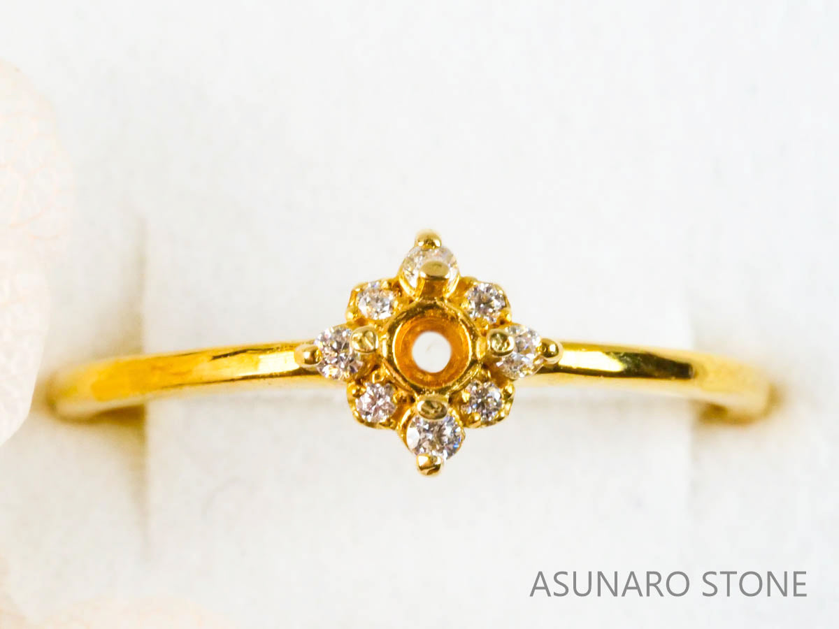 【お仕立て用】空枠番号：5513I　2.5mm用　リング枠　取り巻き【オーダージュエリー用】