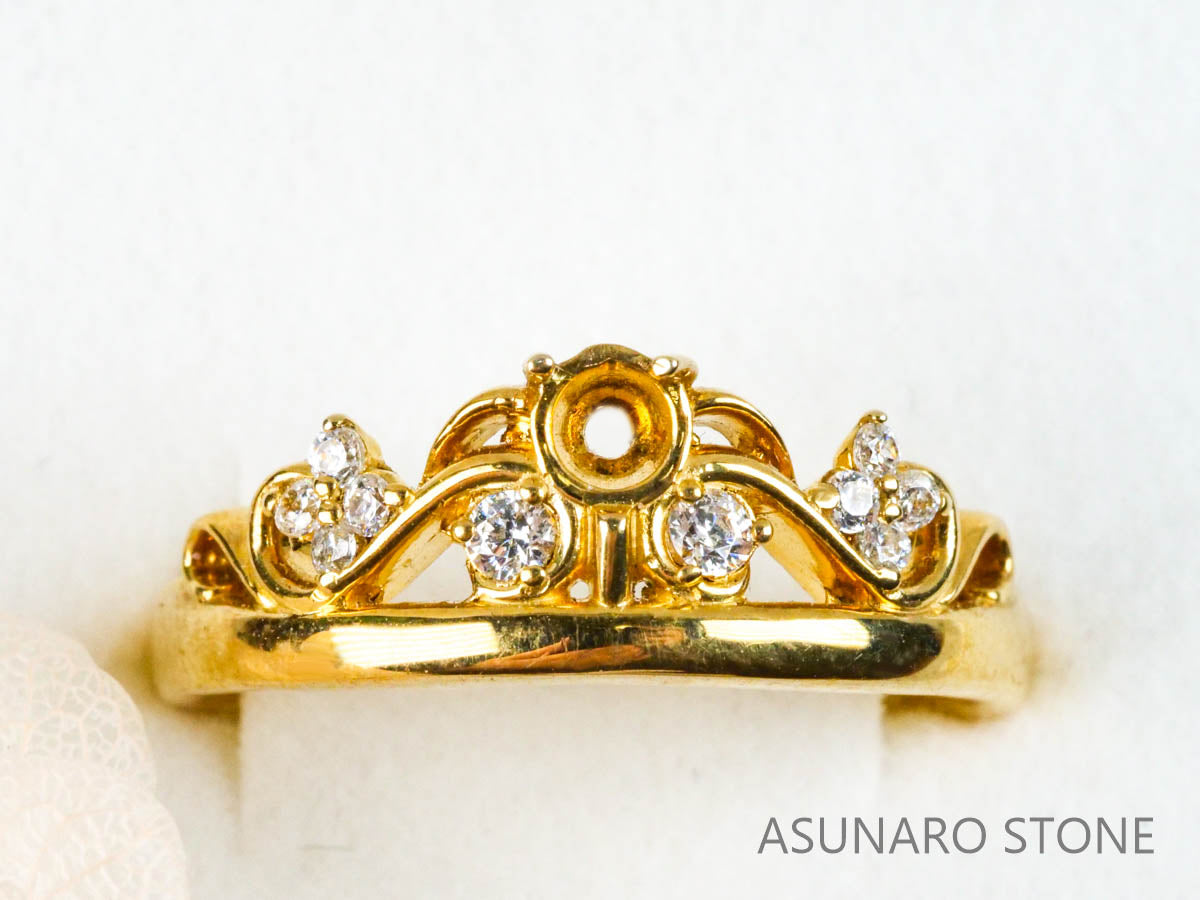 【お仕立て用】空枠番号：1960C　リング枠　ティアラ【オーダージュエリー用】