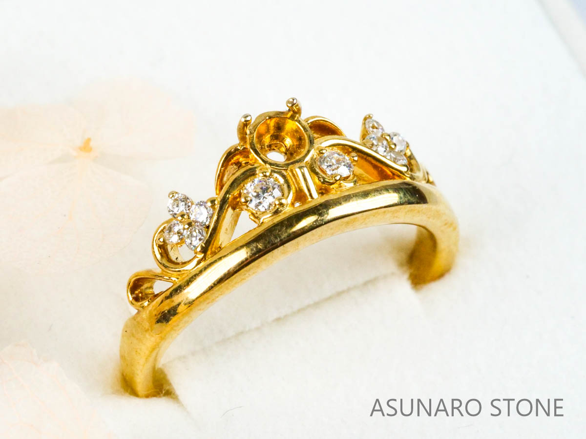 【お仕立て用】空枠番号：1960C　リング枠　ティアラ【オーダージュエリー用】