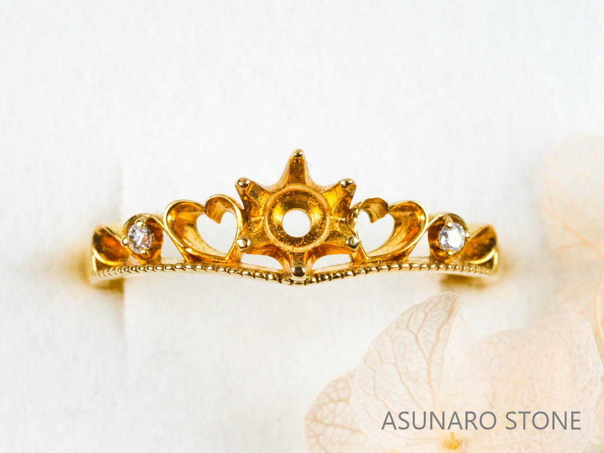 【お仕立て用】空枠番号：4211C　リング枠　ティアラ【オーダージュエリー用】