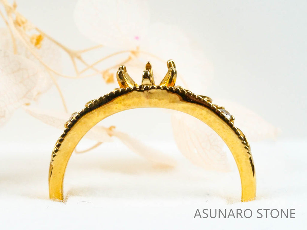 【お仕立て用】空枠番号：4211C　リング枠　ティアラ【オーダージュエリー用】