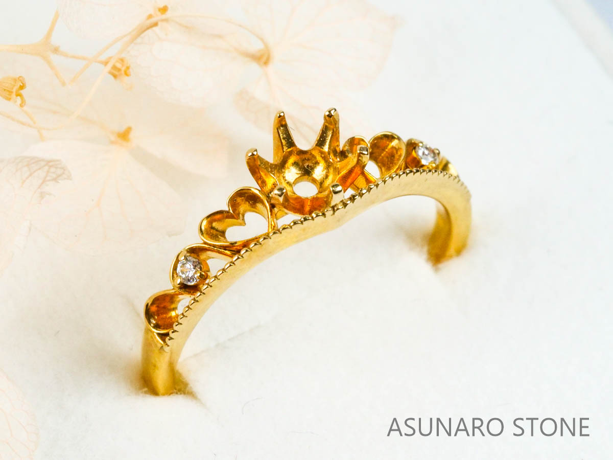 【お仕立て用】空枠番号：4211C　リング枠　ティアラ【オーダージュエリー用】