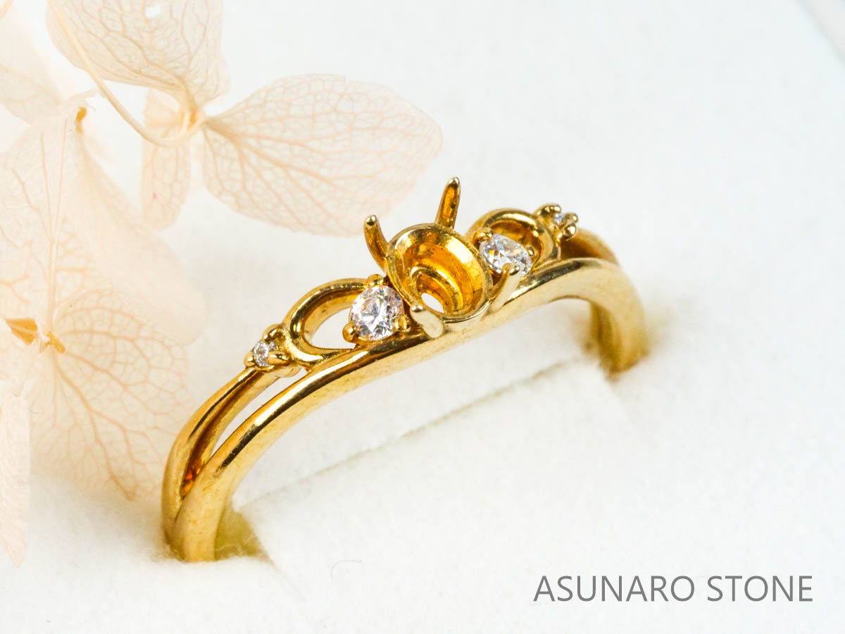 【お仕立て用】空枠番号：1954C　リング枠　ティアラ【オーダージュエリー用】