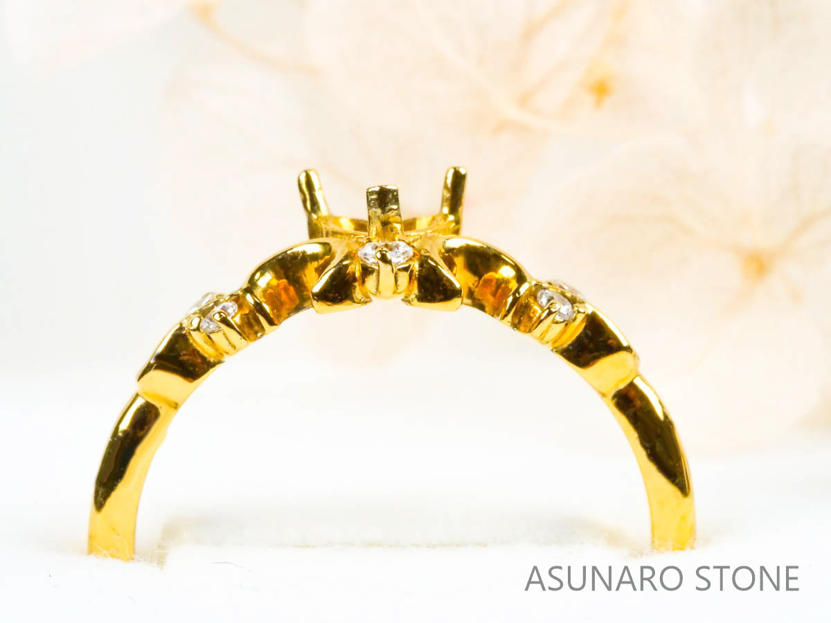 【お仕立て用】空枠番号：547G リング枠【オーダージュエリー用】