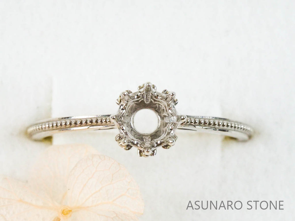 【お仕立て用】空枠番号：S24A・S7A　リング枠　ティアラ【オーダージュエリー用】