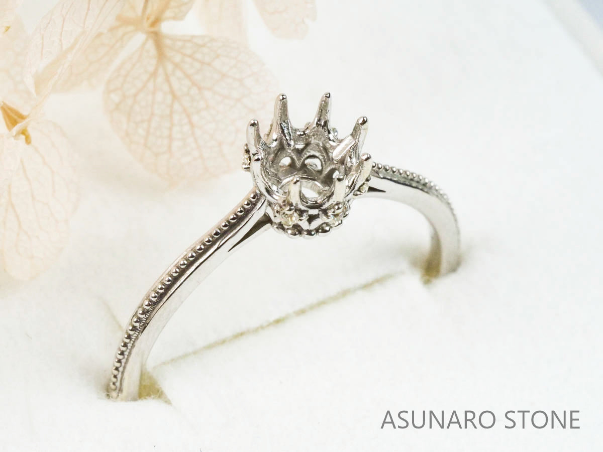 【お仕立て用】空枠番号：S24A・S7A　リング枠　ティアラ【オーダージュエリー用】