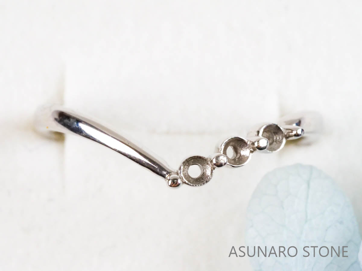 【お仕立て用】空枠番号：S6A・3934イ　リング枠　V字枠　ダイヤなし【オーダージュエリー用】