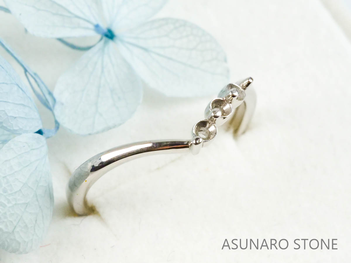 【お仕立て用】空枠番号：S6A・3934イ　リング枠　V字枠　ダイヤなし【オーダージュエリー用】