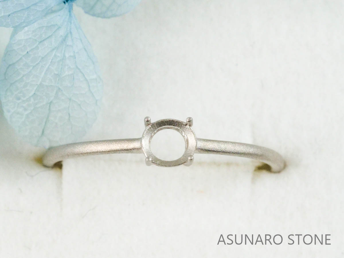 【お仕立て用】空枠番号：S28A　約1.1mm幅　つや消し　リング枠　ダイヤなし【オーダージュエリー用】