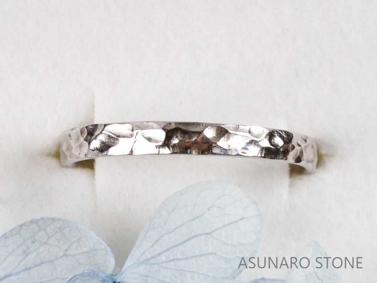 【お仕立て用】空枠番号：2941C　約2.3mm幅　槌目　リング枠　ダイヤなし【オーダージュエリー用】