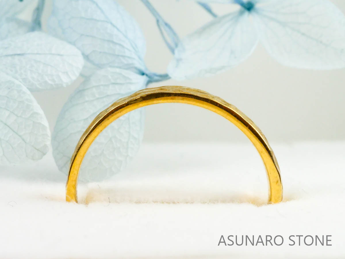 【お仕立て用】空枠番号：3959C-D　約2.7mm幅　槌目加工　リング枠　ダイヤなし【オーダージュエリー用】