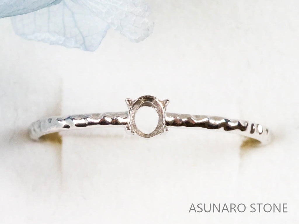 【お仕立て用】空枠番号：S27A　約1.2mm幅　槌目加工　リング枠　ダイヤなし【オーダージュエリー用】