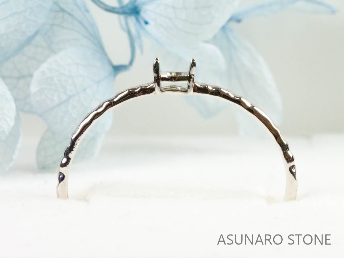 【お仕立て用】空枠番号：S27A　約1.2mm幅　槌目加工　リング枠　ダイヤなし【オーダージュエリー用】