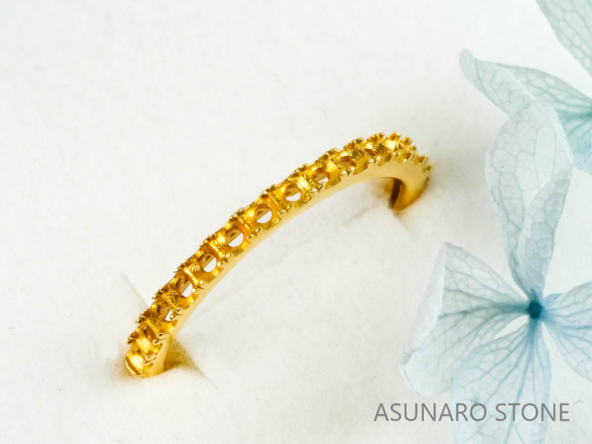 【お仕立て用】空枠番号：3913C　2mm用　リング枠　ハーフエタニティ【オーダージュエリー用】hpv