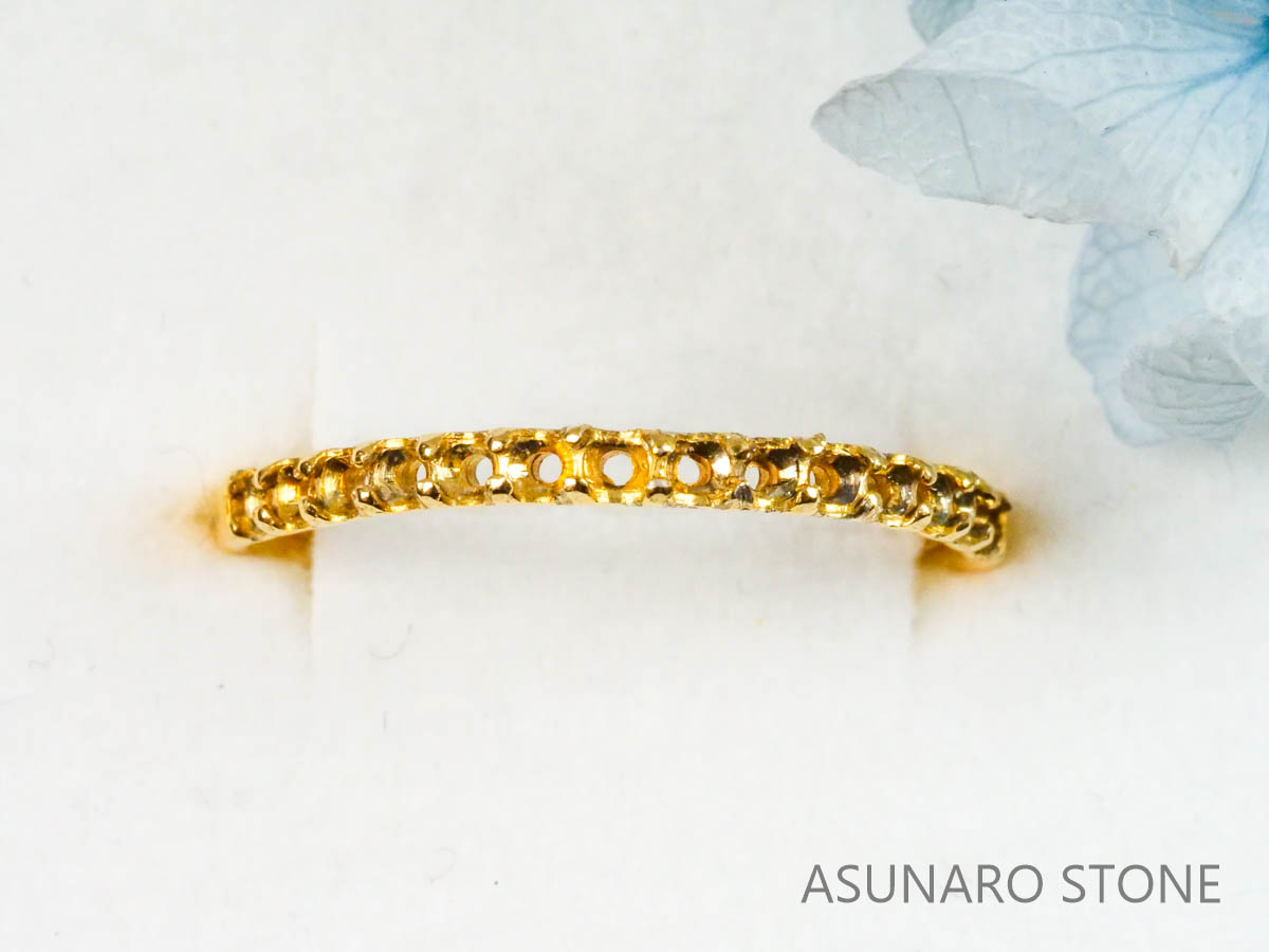 【お仕立て用】空枠番号：1426C　1.8mm用　リング枠　ハーフエタニティ【オーダージュエリー用】hpv