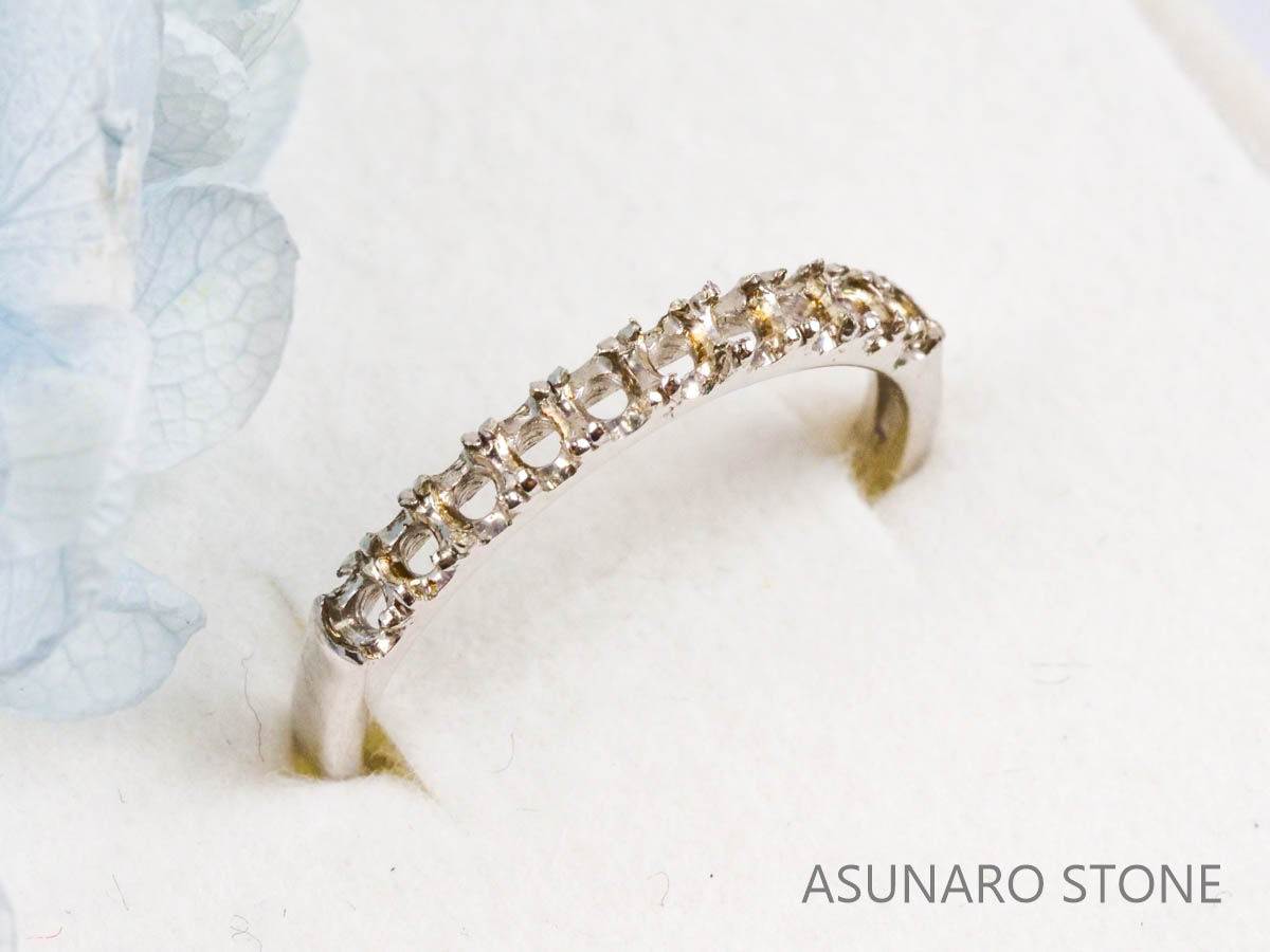 【お仕立て用】空枠番号：2068C　2mm用　リング枠　ハーフエタニティ【オーダージュエリー用】hpv