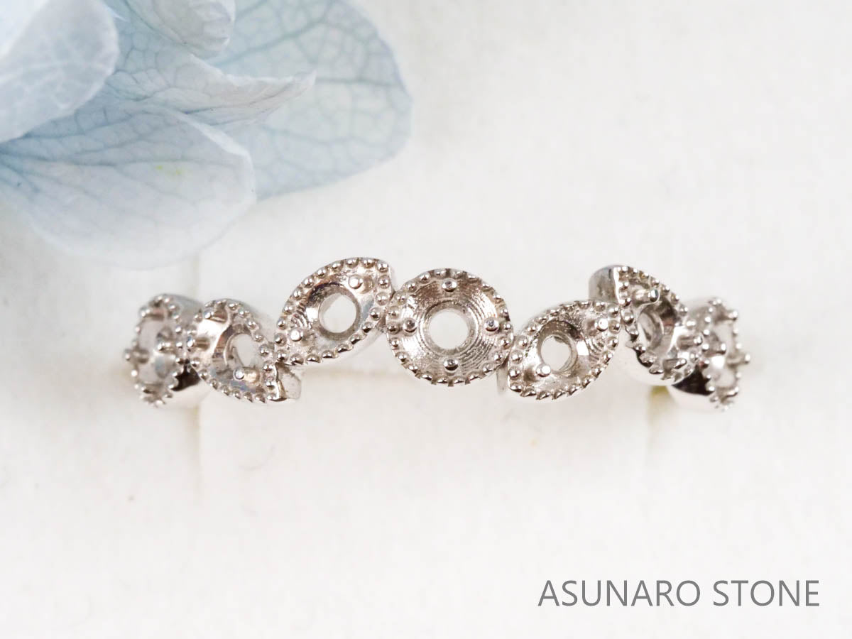 【お仕立て用】空枠番号：4886C　2mm用　リング枠　ハーフエタニティ【オーダージュエリー用】hpv