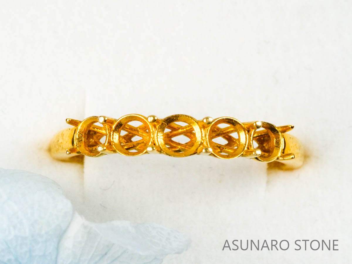 【お仕立て用】空枠番号：3184C　3.5～4mm用　リング枠　ハーフエタニティ【オーダージュエリー用】hpv