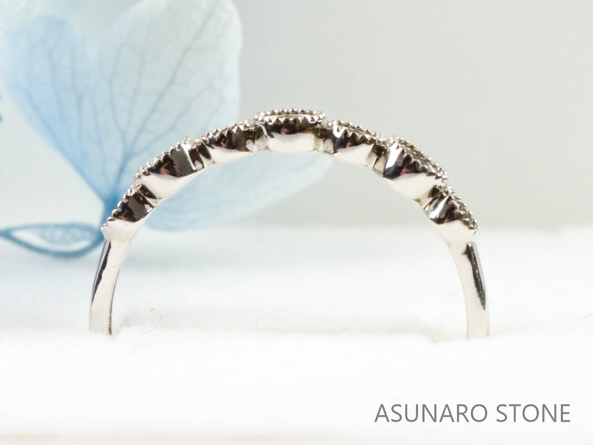 【お仕立て用】空枠番号：3670C　2.5mm 2mm用　リング枠　ハーフエタニティ【オーダージュエリー用】hpv