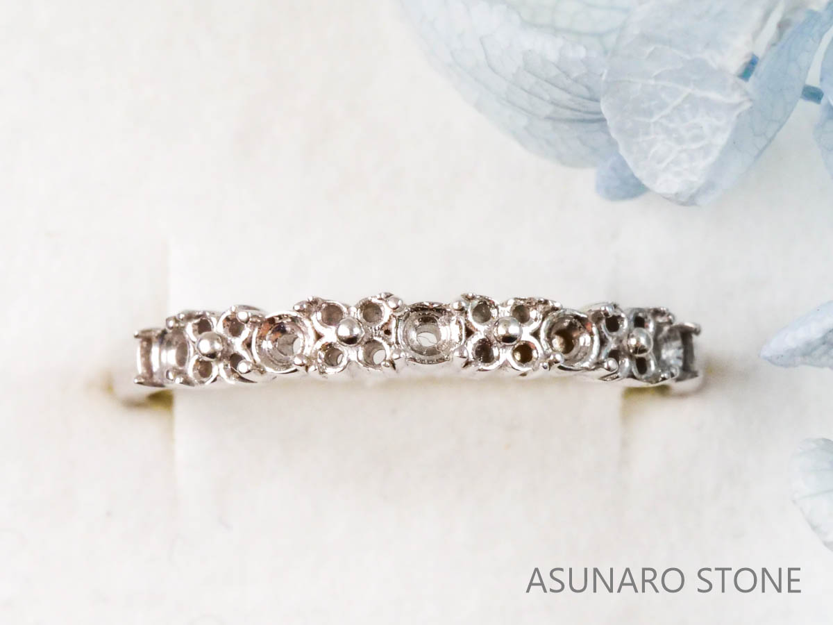 【お仕立て用】空枠番号：1484C　2mm 1.2mm用　リング枠　ハーフエタニティ【オーダージュエリー用】hpv