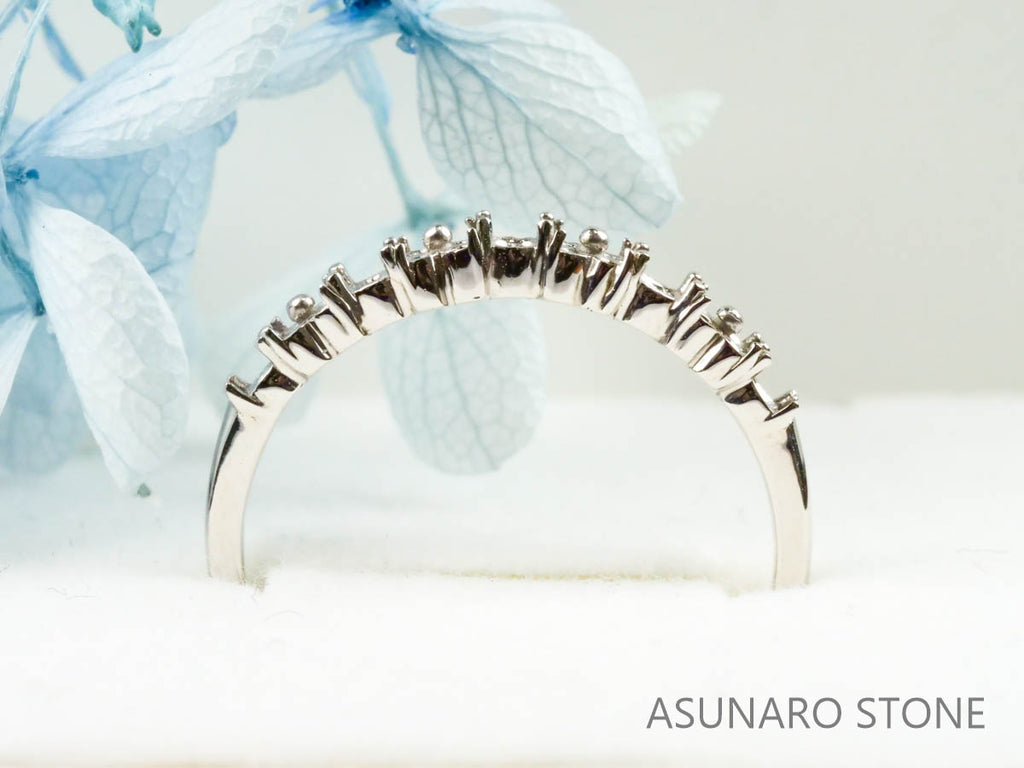 【お仕立て用】空枠番号：1484C　2mm 1.2mm用　リング枠　ハーフエタニティ【オーダージュエリー用】hpv