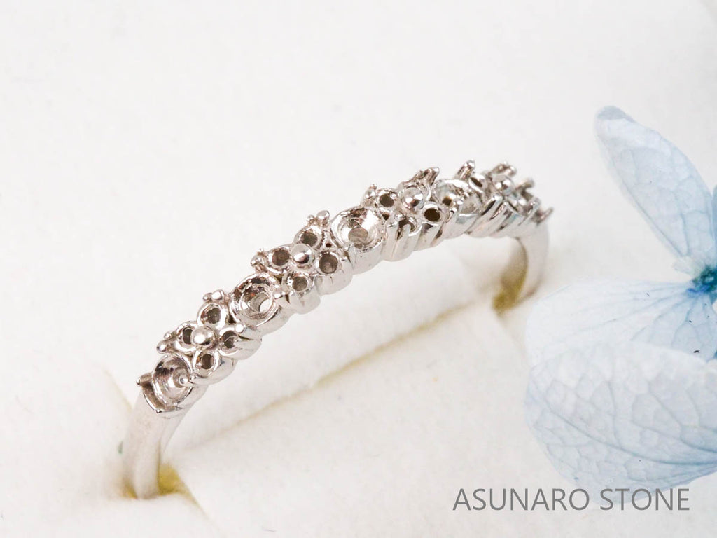 【お仕立て用】空枠番号：1484C　2mm 1.2mm用　リング枠　ハーフエタニティ【オーダージュエリー用】hpv