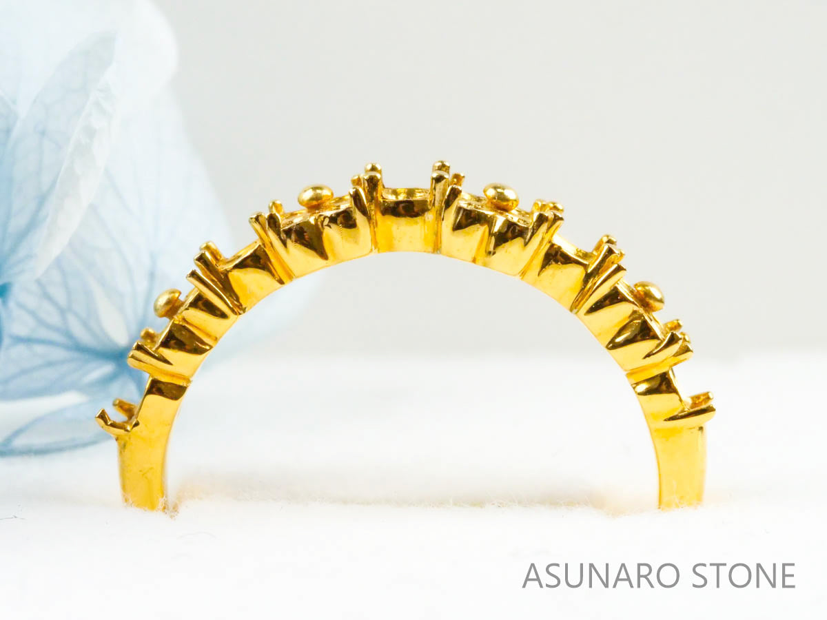 【お仕立て用】空枠番号：1485C　2.5mm 1.6mm用　リング枠　ハーフエタニティ【オーダージュエリー用】hpv