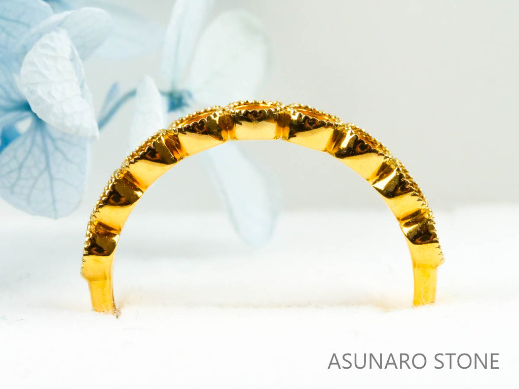 【お仕立て用】空枠番号：3679C　2.5mm用　リング枠　ハーフエタニティ【オーダージュエリー用】hpv