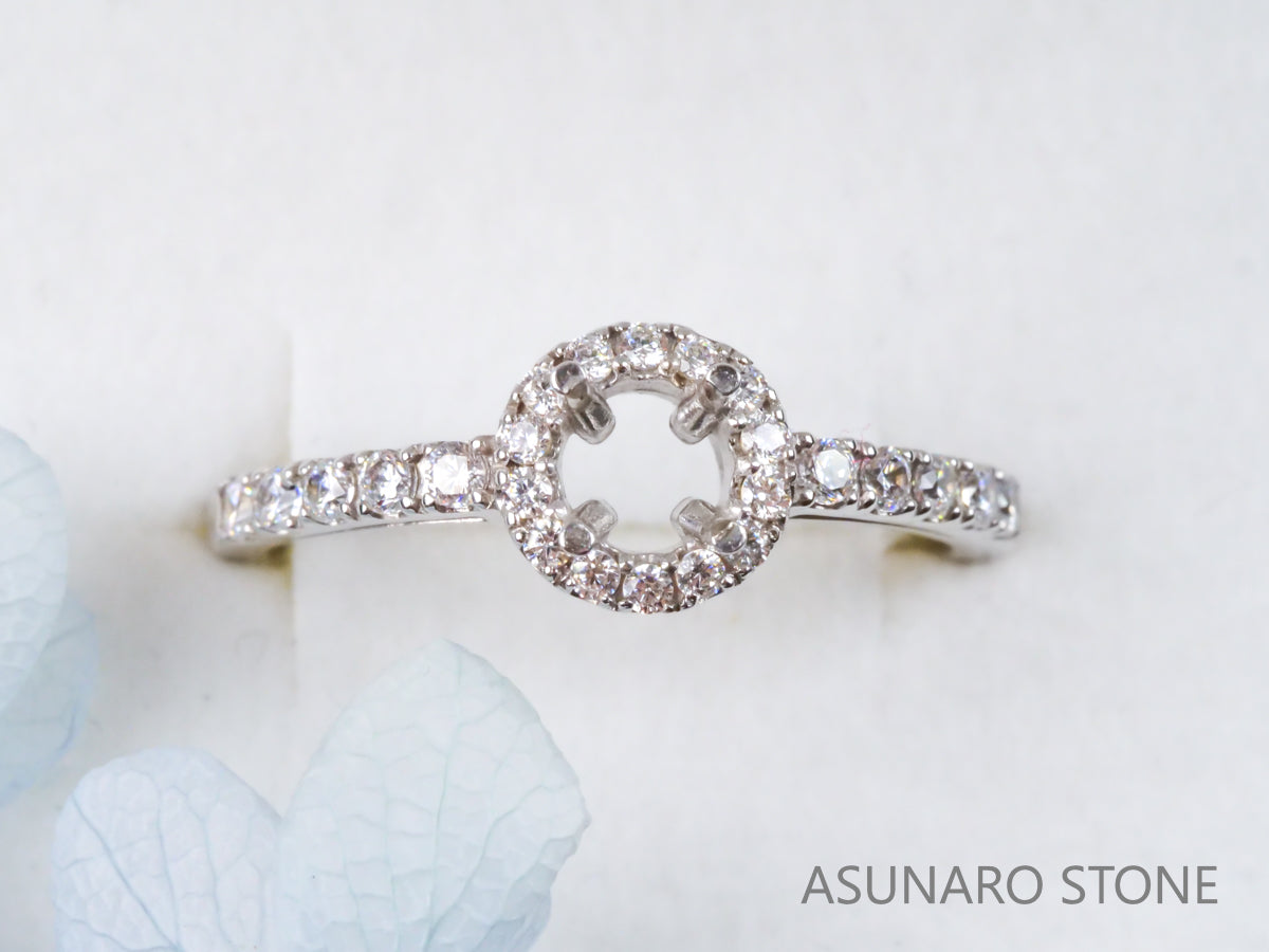 【お仕立て用】空枠番号：2530C　4mm用　リング枠　取り巻き【オーダージュエリー用】