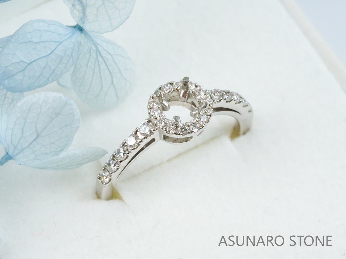 【お仕立て用】空枠番号：2530C　4mm用　リング枠　取り巻き【オーダージュエリー用】