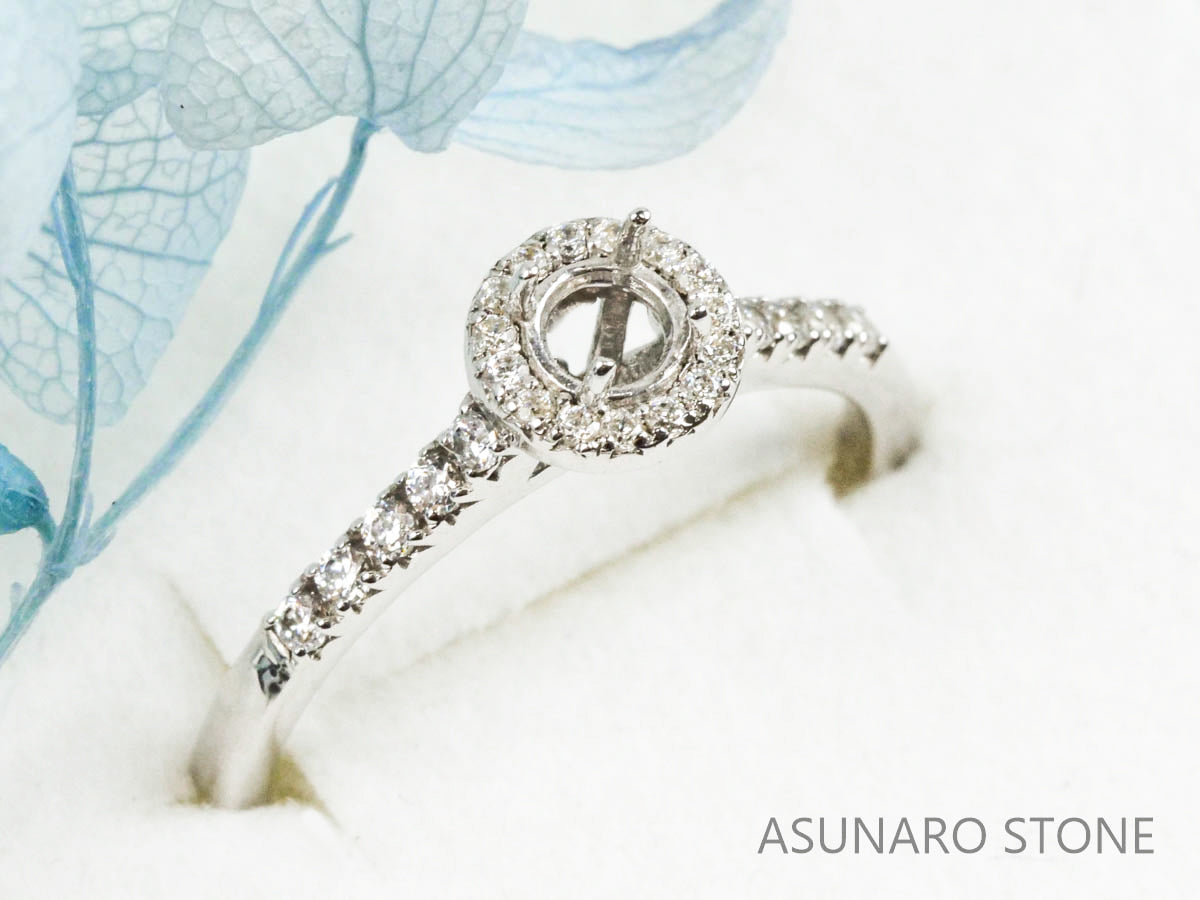 【お仕立て用】空枠番号：4149C　4mm用　リング枠　取り巻き【オーダージュエリー用】