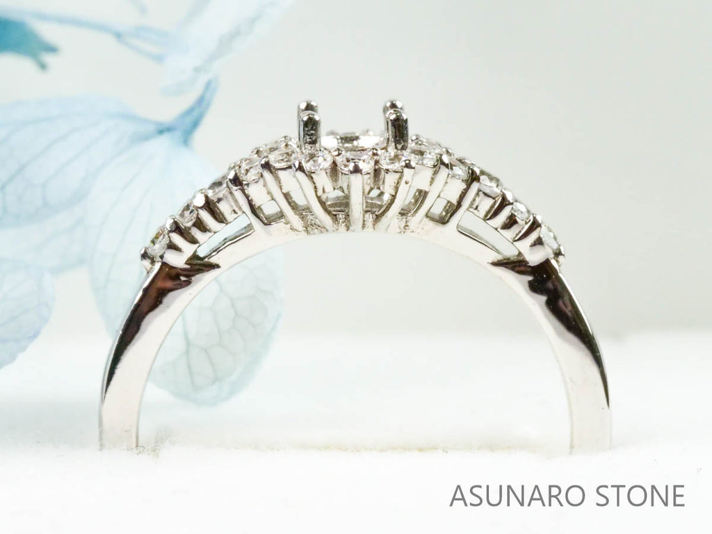 【お仕立て用】空枠番号：4618C　4.5×4mm用　リング枠　取り巻き【オーダージュエリー用】