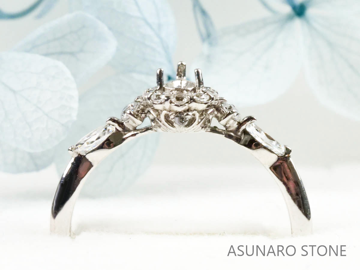 【お仕立て用】空枠番号：551G　3.5×2.5mm用　リング枠　取り巻き【オーダージュエリー用】