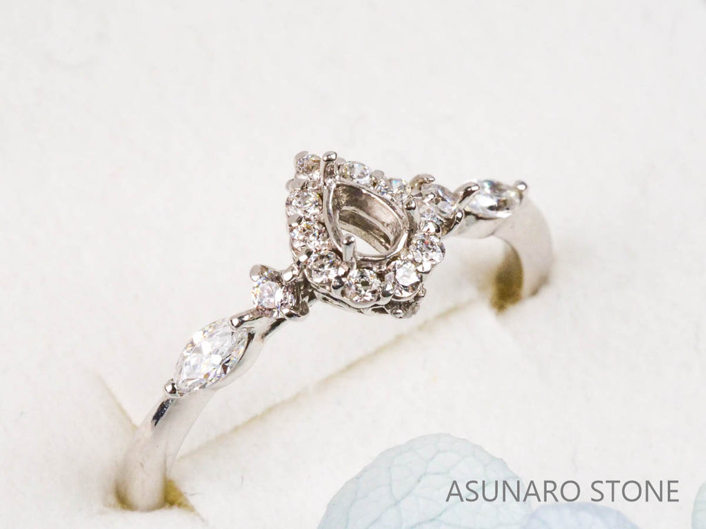 【お仕立て用】空枠番号：551G　3.5×2.5mm用　リング枠　取り巻き【オーダージュエリー用】