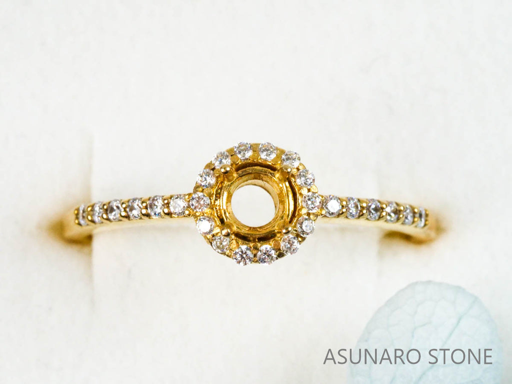 【お仕立て用】空枠番号：4248C　3mm用　リング枠　取り巻き【オーダージュエリー用】