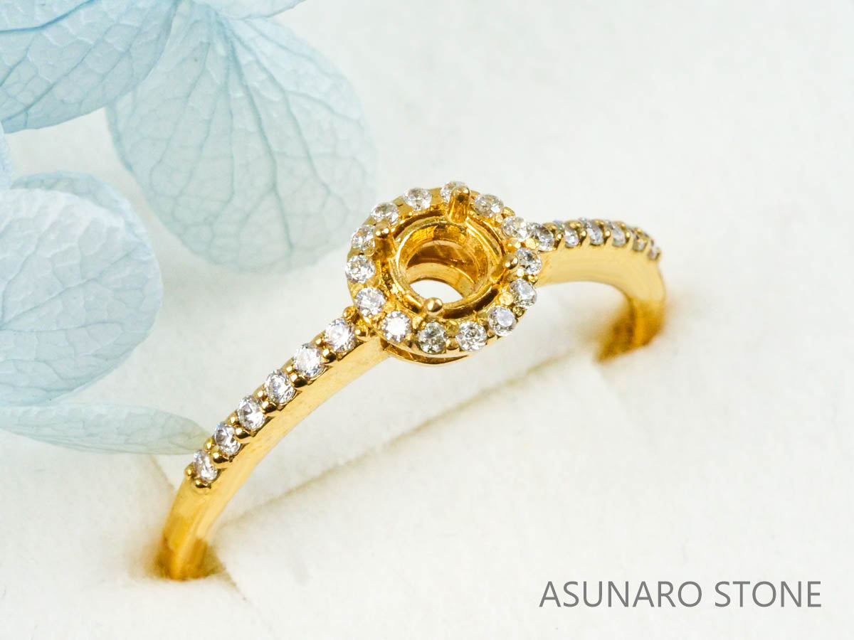 【お仕立て用】空枠番号：4248C　3mm用　リング枠　取り巻き【オーダージュエリー用】