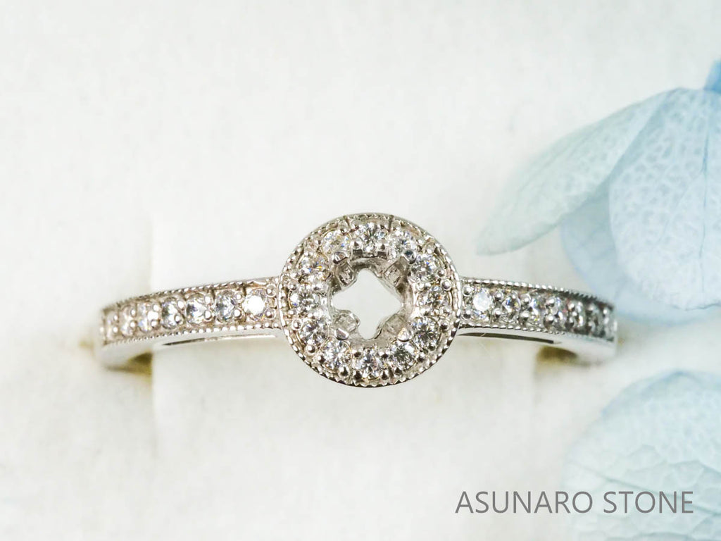 【お仕立て用】空枠番号：2521C　3mm用　リング枠　取り巻き【オーダージュエリー用】