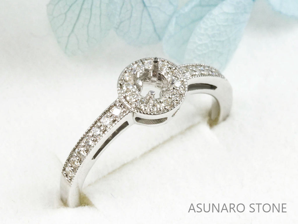 【お仕立て用】空枠番号：2521C　3mm用　リング枠　取り巻き【オーダージュエリー用】